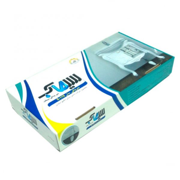 جعبه بسته بندی شده نمای کامل شیر پدالی معرفی شیر پدالی سیمآب مدل S-110-2 بدون علمک نصب شده